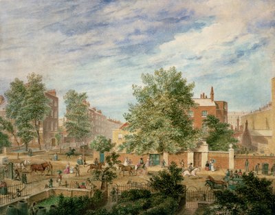 Marylebone Road at the Junction with Lisson Grove Showing the Philological School in Summer, 1849 by T. Paul Fisher